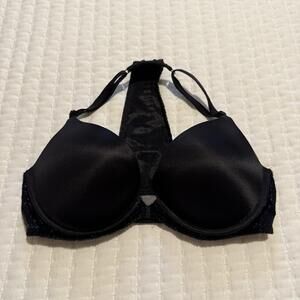 Victoria’s Secret Very Sexy Studded Racerback Push Up Bra Black 32C Front Close